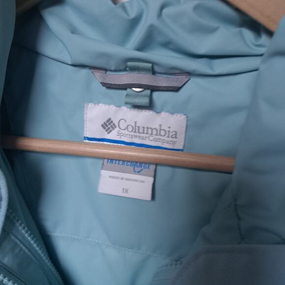 Columbia Interchange Blue Rain Jacket Womens Plus 1x - Picture 7 of 7